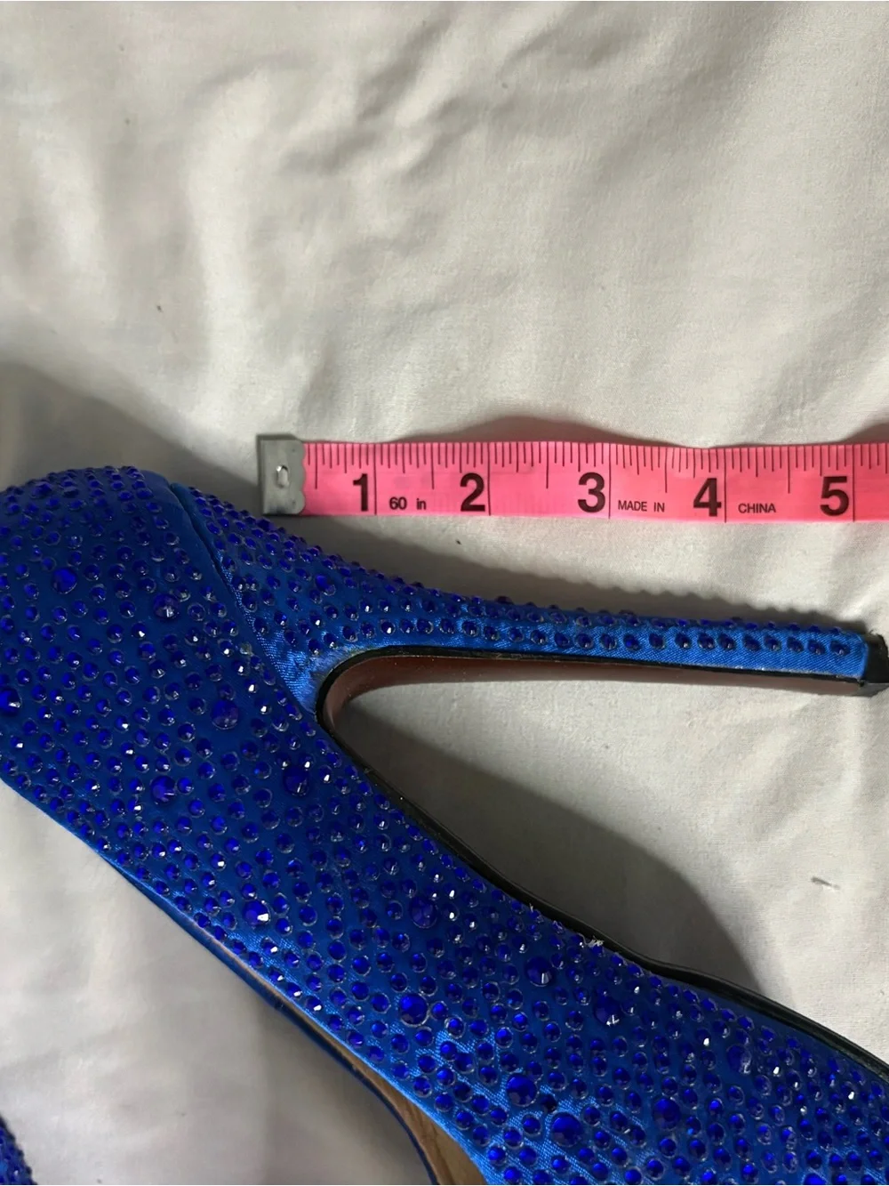 Royal Blue Crystal Platform Pump - Women's Dress Heels